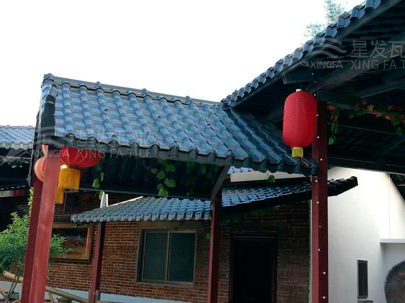 園林建筑搭建樹(shù)脂瓦涼亭，將景觀與藝術(shù)融合，別具一格！
